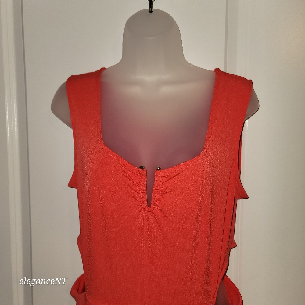 Bold Elements Orange Sleeveless Jumpsuit Sz: Large - Picture 11 of 12